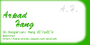 arpad hang business card